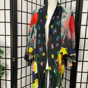 Jade Multicolor Abstract Kimono Top